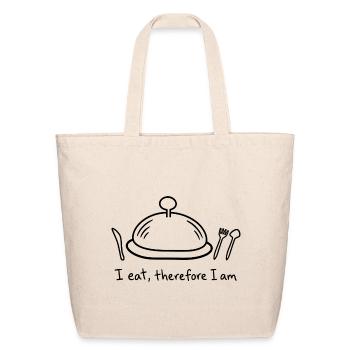 I eat, therefore I am - Eco-Friendly Cotton Tote - natural - Front