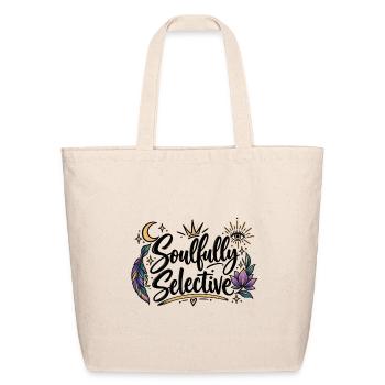 Soulfully Selective Script Floral - Eco-Friendly Cotton Tote - natural - Front
