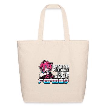 Funny Crazy Femboy Anime Catboy Aesthetic Meme - Eco-Friendly Cotton Tote - natural - Front