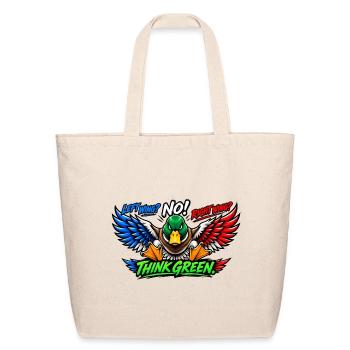 Left Wing Right Wing? No! Think Green - Eco-Friendly Cotton Tote - natural - Front