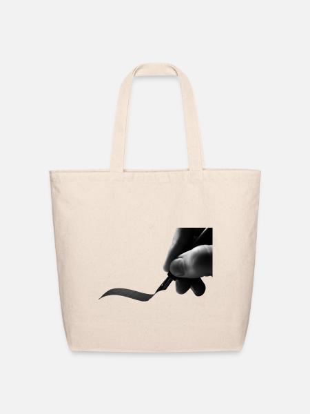 Ink Ribbon Brush Stroke - Eco-Friendly Cotton Tote - natural