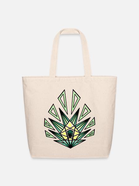 Neon Geometric Flower - Eco-Friendly Cotton Tote - natural