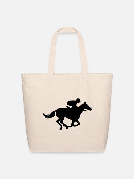 Horse Racing - Eco-Friendly Cotton Tote - natural