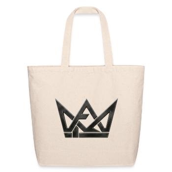 Mono Crown | Black Metallic Geometric Chest Logo - Eco-Friendly Cotton Tote - natural - Front