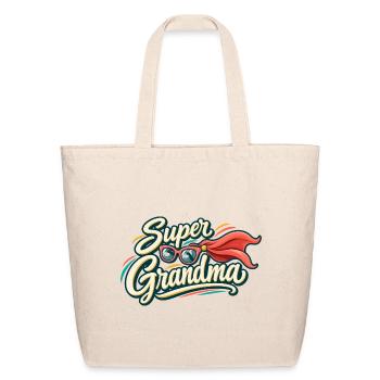 Super Grandma Hero Tee - Eco-Friendly Cotton Tote - natural - Front