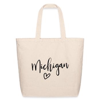 Michigan Heart Women's Love Michigan - Eco-Friendly Cotton Tote - natural - Front