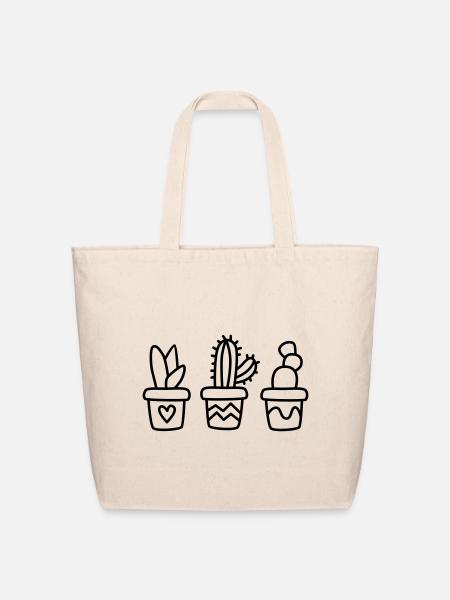 Cacti - Eco-Friendly Cotton Tote - natural