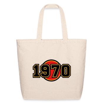 1970 Birth Year Retro Logo - Eco-Friendly Cotton Tote - natural - Front