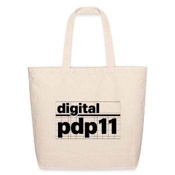 Digital Grid Text Mono Art - Eco-Friendly Cotton Tote - natural - Front