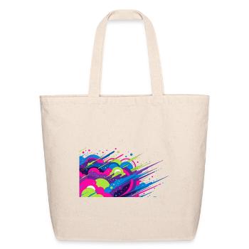 Neon Splash Graffiti Burst - Eco-Friendly Cotton Tote - natural - Front