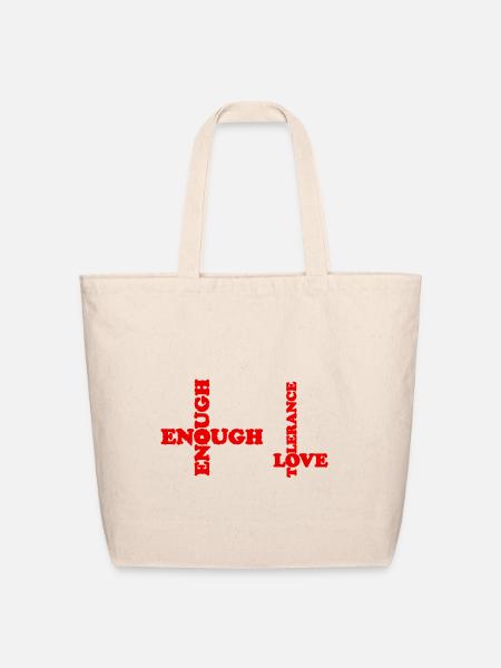Faith Courage Love Enough Tee - Eco-Friendly Cotton Tote - natural