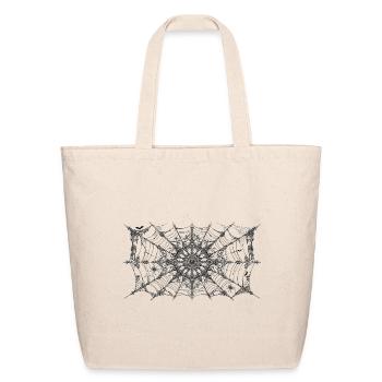 Gothic Spiderweb Mandala - Eco-Friendly Cotton Tote - natural - Front