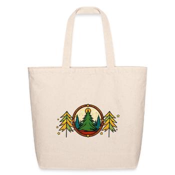 Forest Circle Night Sky Retro - Eco-Friendly Cotton Tote - natural - Front