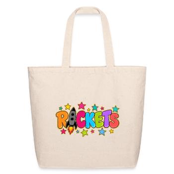 Colorful Rocket Letters Burst - Eco-Friendly Cotton Tote - natural - Front