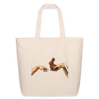 Easter The Creation Chocolate Bunny Funny Easter - Eco-Friendly Cotton Tote - natural - Front