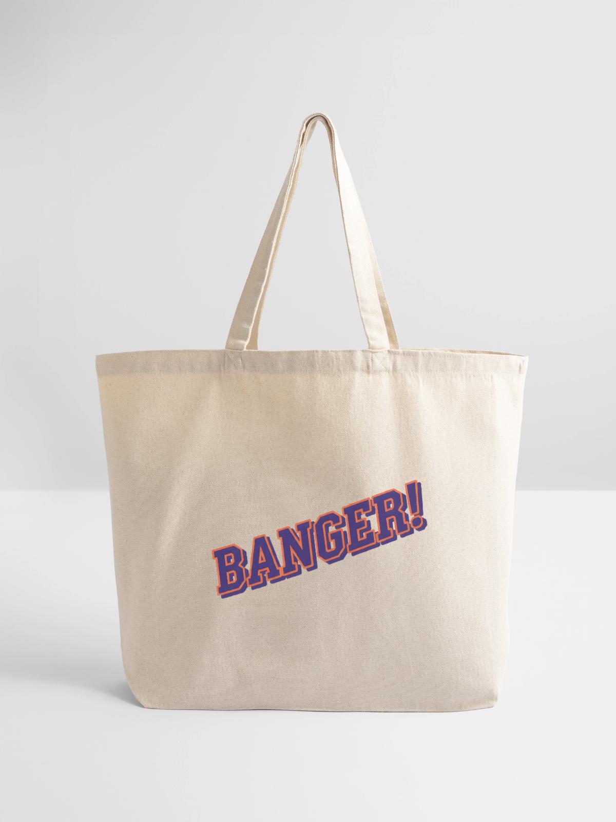 Banger purple orange - Eco-Friendly Cotton Tote - natural - Front