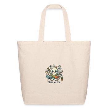 Doing My Best Tired Octopus T-Shirt Design - Eco-Friendly Cotton Tote - natural - Front