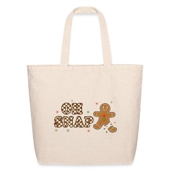 Oh Snap Gingerbread - Eco-Friendly Cotton Tote - natural - Front