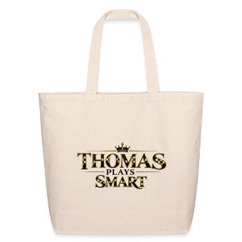 Thomas Plays Smart: Gold Crown Text - Eco-Friendly Cotton Tote - natural - Front