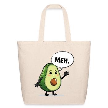 Cute Avocado with Meh Expression - Eco-Friendly Cotton Tote - natural - Front