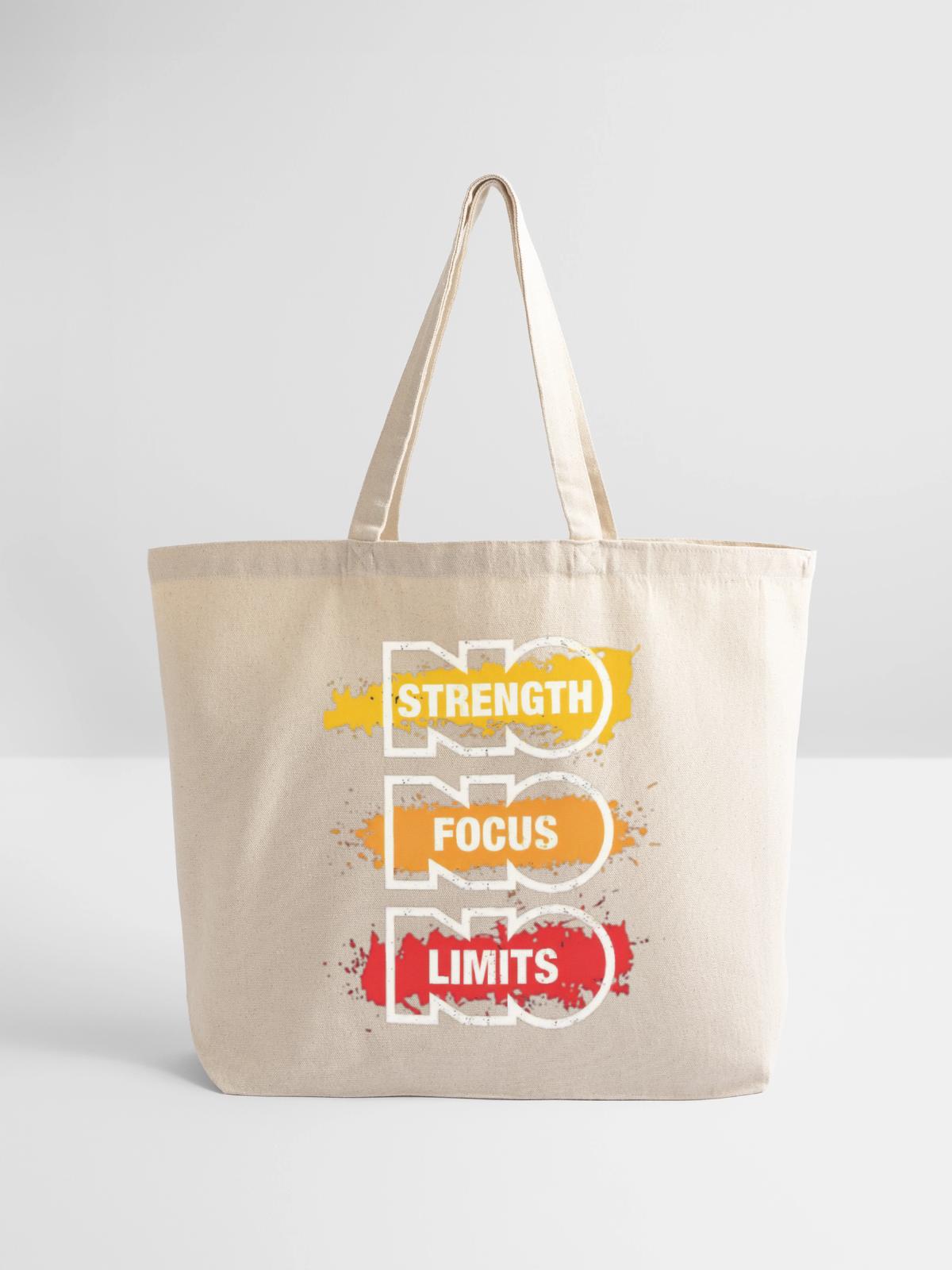 No Limits: Strength Focus - Eco-Friendly Cotton Tote - natural - Front