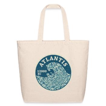 Atlantis 12000 BC Lost Civilization Wave Emblem - Eco-Friendly Cotton Tote - natural - Front