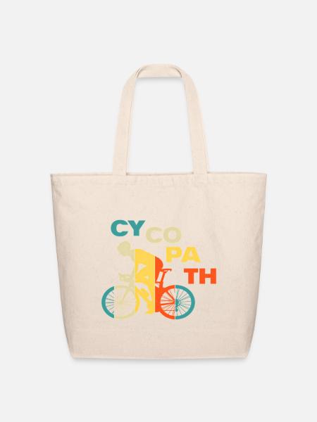 Rainbow Cyclist Emblem - Eco-Friendly Cotton Tote - natural