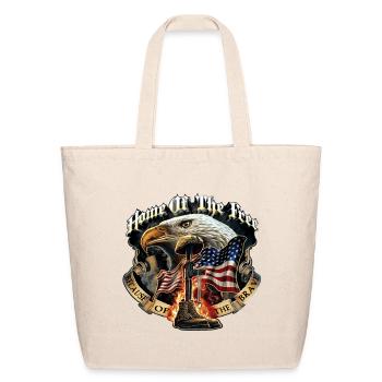 Home of the Brave Eagle Emblem - Eco-Friendly Cotton Tote - natural - Front