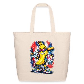 Banana Baseball Graffiti Hero - Eco-Friendly Cotton Tote - natural - Front
