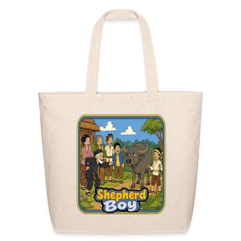 Village Laughter: The Buffalo That Stole The Show - Eco-Friendly Cotton Tote - natural - Front