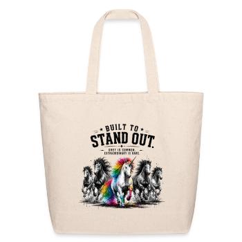 Prismatic Unicorn Leads Wild Stallions - Eco-Friendly Cotton Tote - natural - Front