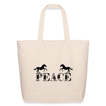 Peaceful Horses design for t-shirts  - Eco-Friendly Cotton Tote - natural - Front