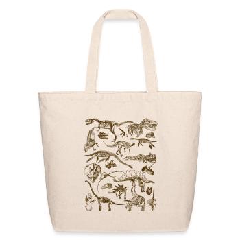 Prehistoric Dinosaur Silhouette Artwork - Eco-Friendly Cotton Tote - natural - Front
