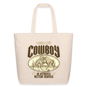 Long Live Cowboy Authentic Western - Eco-Friendly Cotton Tote - natural - Front
