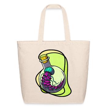 Neon Brain Bottle - Eco-Friendly Cotton Tote - natural - Front