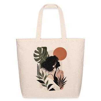 Monstera Silhouette - Eco-Friendly Cotton Tote - natural - Front