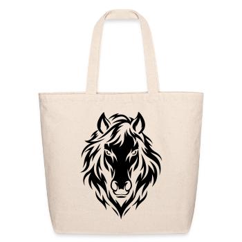 Black Horse - Eco-Friendly Cotton Tote - natural - Front