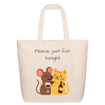 Mouse and cat - Eco-Friendly Cotton Tote - natural - Front