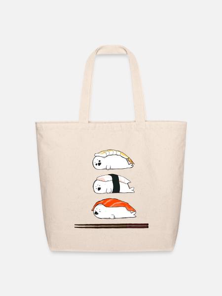 Sushi Stack Cats - Eco-Friendly Cotton Tote - natural