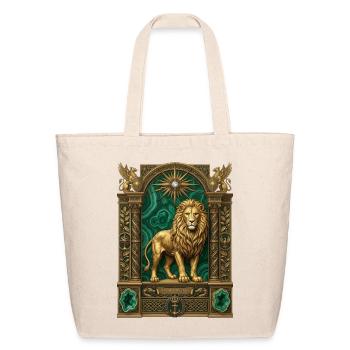 Golden Lion in Ornate Arch - Eco-Friendly Cotton Tote - natural - Front