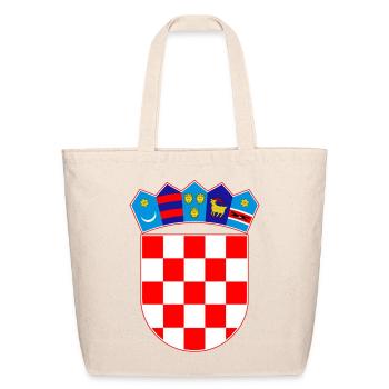 Croatian Coat Of Arms, Checker Shield Crest - Eco-Friendly Cotton Tote - natural - Front