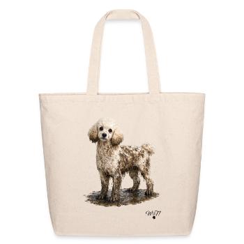 WOT! Dog Poodle Covered in Mud - Eco-Friendly Cotton Tote - natural - Front