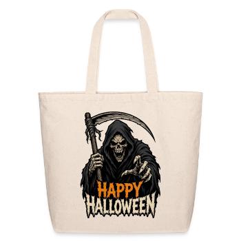  Halloween Scythe Graphic - Eco-Friendly Cotton Tote - natural - Front