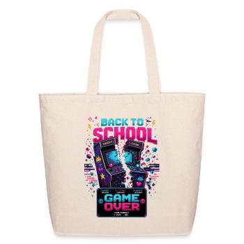 Back to School Arcade Neon - Eco-Friendly Cotton Tote - natural - Front