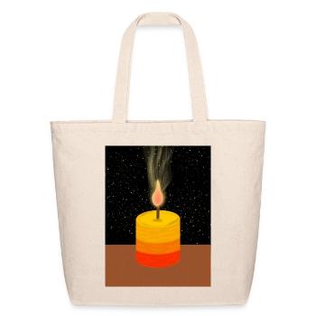 Gradient Candle Glow on Starry Night - Eco-Friendly Cotton Tote - natural - Front