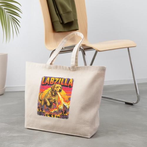 Labzilla Giant Yellow Labrador Monster Tee - Eco-Friendly Cotton Tote