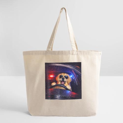 Funny Police Golden Retriever Meme Tee - Eco-Friendly Cotton Tote