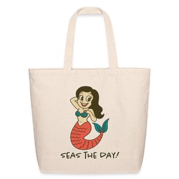 Seas The Day - Eco-Friendly Cotton Tote - natural - Front