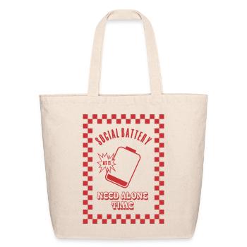 Social Battery: Need More Time - Eco-Friendly Cotton Tote - natural - Front