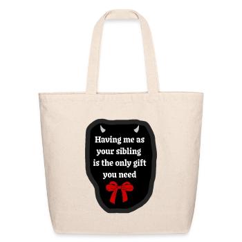 Sibling Gift Shield Tee - Eco-Friendly Cotton Tote - natural - Front